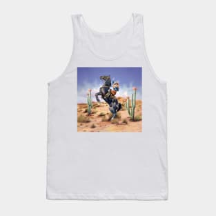 Cowgirl on Rearing Horse Retro Art all over Tote Bag Tank Top